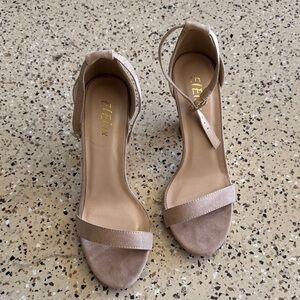 Elegant Beige Heels with Ankle Strap